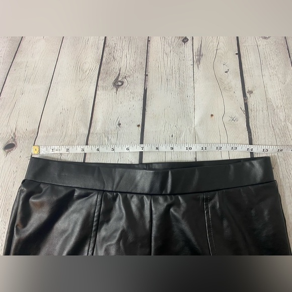 Wild Fable Faux Leather Black High Rise Split Flare Hem Pants Womens Size Large - Picture 7 of 8